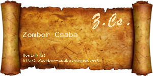 Zombor Csaba névjegykártya
