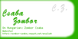 csaba zombor business card